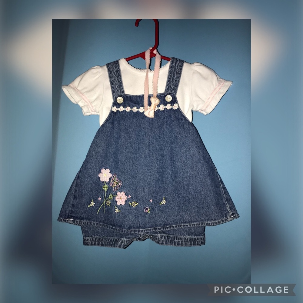 Denim overall shorts